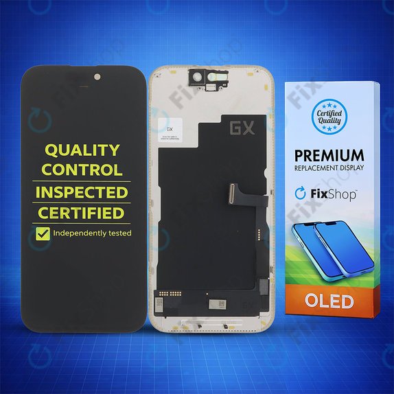 Display Hard OLED for iPhone 15 Pro, Touch Screen with Frame, FixPremium