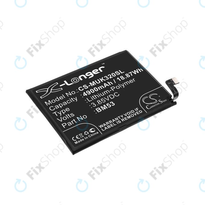 Battery for Xiaomi Mi 10T 5G M2007J3SY, 4900mAh, Li-Pol, 3.85 V, BM53, HQ