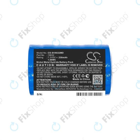 Battery for Servox Digital XI Speech, Servox Speech, 230mAh, Ni-MH, 7.2V, 19632, HQ