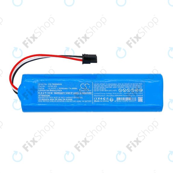 Battery for Tesla Robostar iQ500, iQ600, 5200mAh, Li-Ion, 14.4V, N789-603, HQ