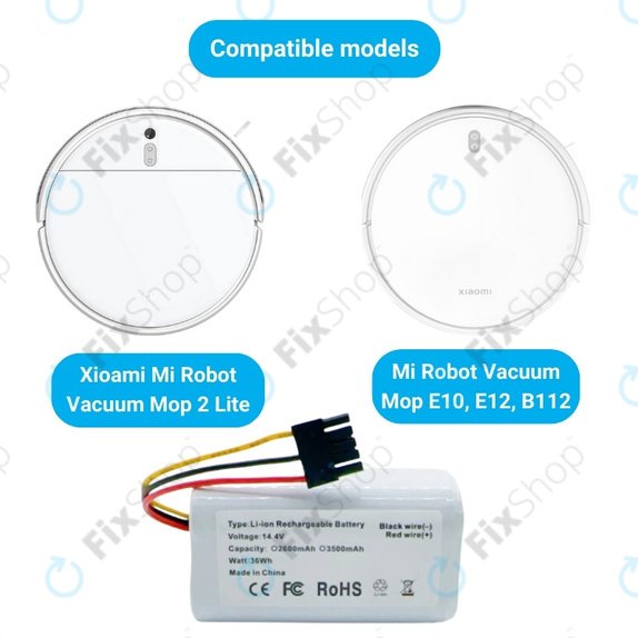 Xioami Mi Robot Vacuum Mop 2 Lite, E10 - Battery N011-4S1P Li-Ion 14.4V 2600mAh