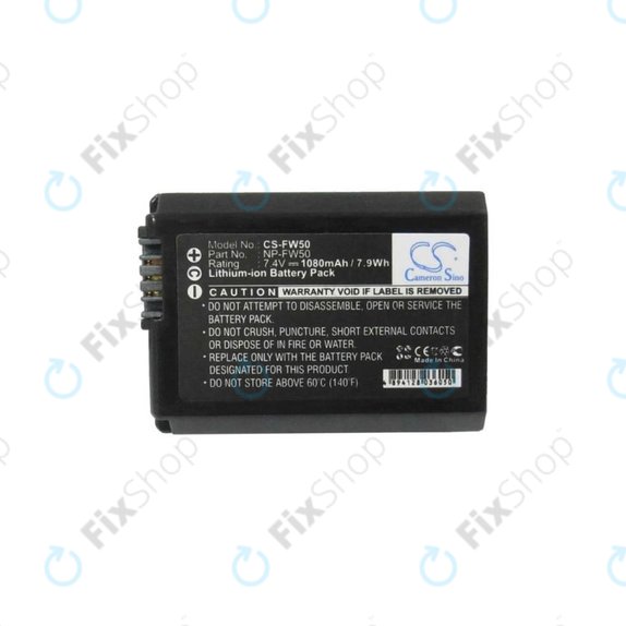 Sony Alpha-series, DLSR-series, ILCE-series, NEX-series, SLT-series - Battery NP-FW50 Li-Ion 1080mAh HQ