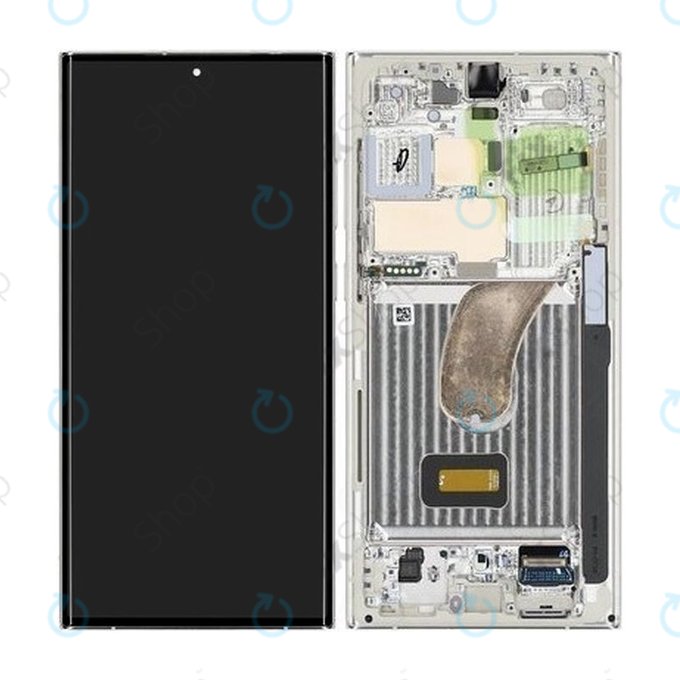 Samsung Galaxy S23 Ultra S918B - LCD Display + Touch Screen + Frame (Cream) - GH82-30466B, GH82-30465B Genuine Service Pack