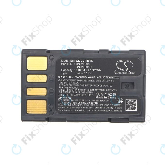 Battery for JVC Gr-D850ek, 800mAh, Li-Ion, 7.4V, BN-VF808, HQ