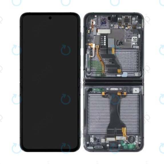 Samsung Galaxy Z Flip 5 F731B - LCD Display + Touch Screen + Frame (Graphite) - GH82-31827A Genuine Service Pack