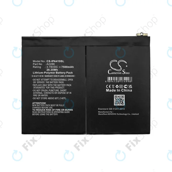 Apple iPad Air (4th Gen 2020), (5th Gen 2022), 11 (2024) - Battery A2288 7500mAh HQ