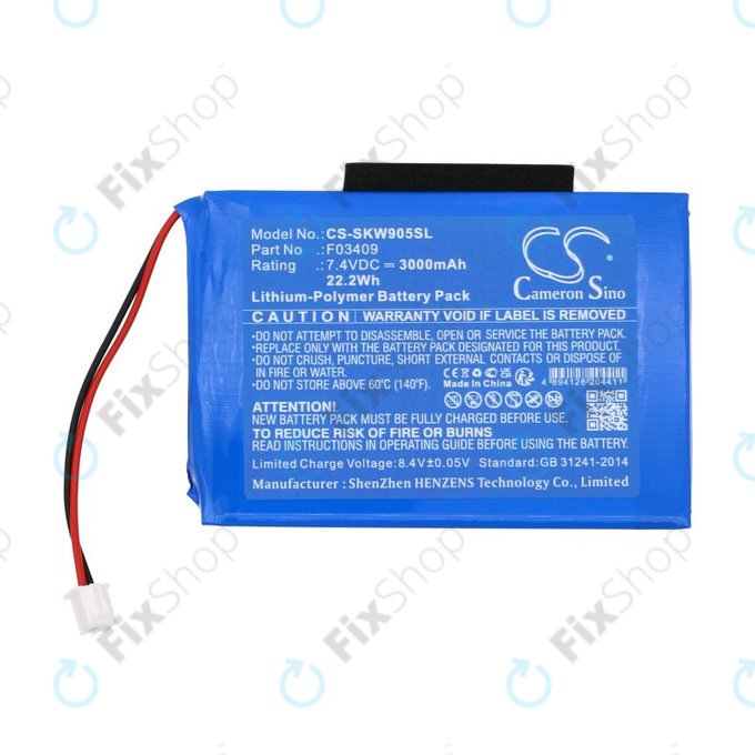 Battery for Satlink WS-6902, WS-6905, 3000mAh, Li-Pol, 7.4V, F03409, HQ
