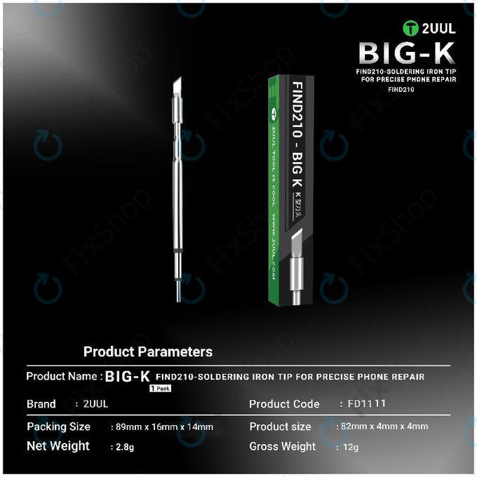 Soldering Iron Tip, Knife-Type, 2UUL C210
