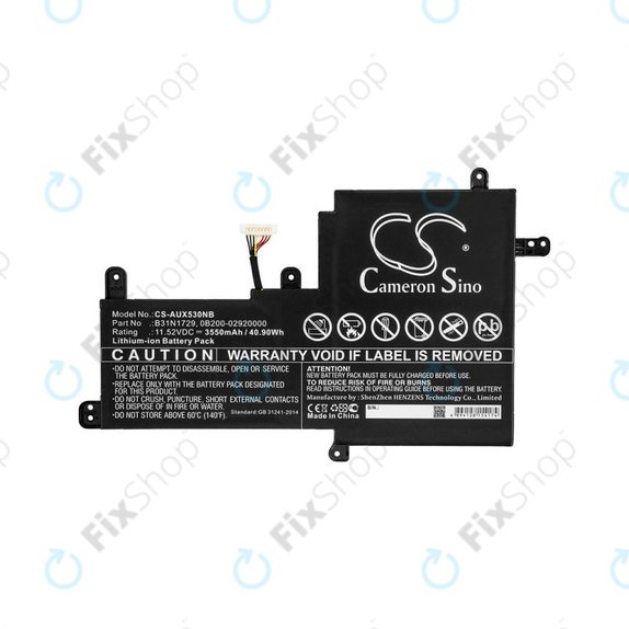 Battery for Asus VivoBook S15, X530, 3550mAh, Li-Ion, 11.52V, B31N1729, HQ