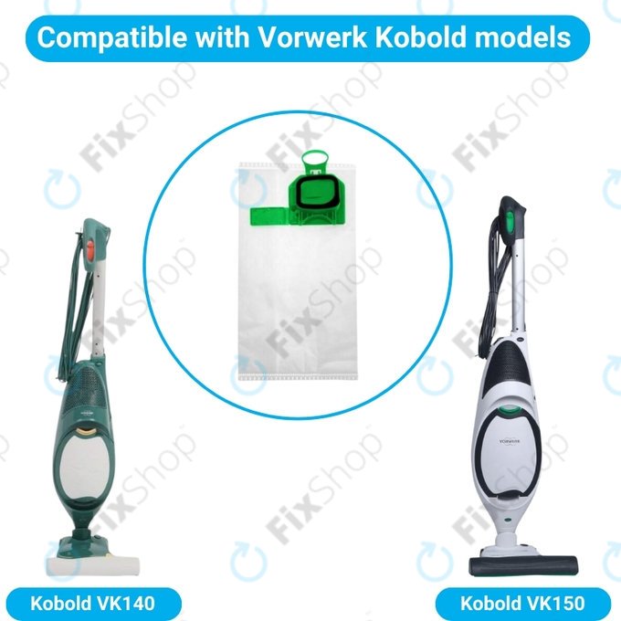 Dust Bag FP140, 2pcs for Vorwerk Kobold VK140, VK150