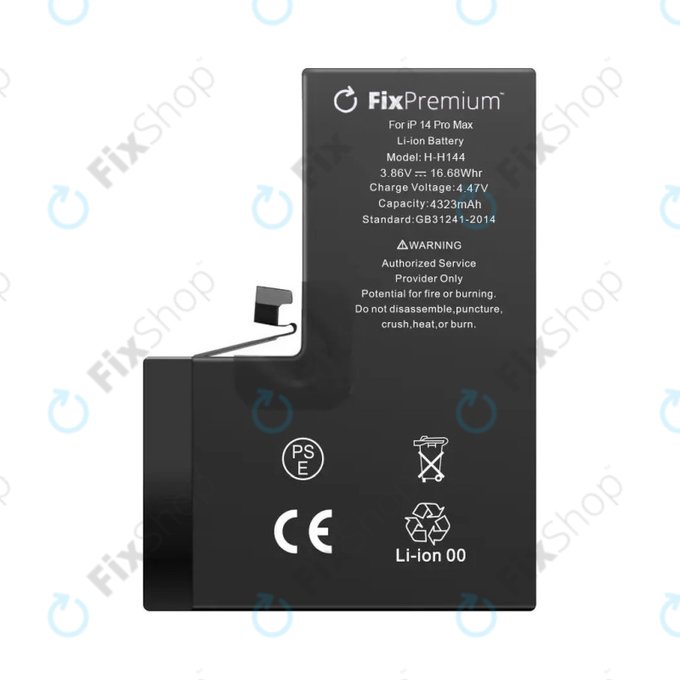 Battery for iPhone 14 Pro Max, 4323mAh, A2830, FixPremium