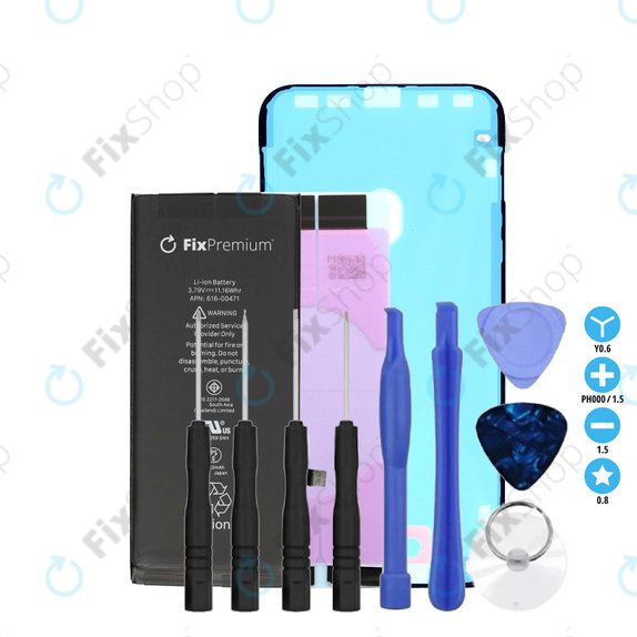 Battery for iPhone XR, 2942mAh, Adhesive, Toolkit, FixPremium