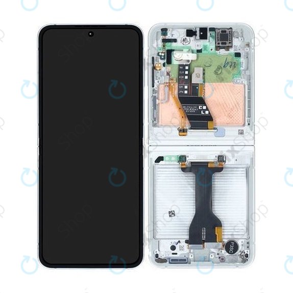 Samsung Galaxy Z Flip 6 F741B - LCD Display + Touch Screen + Frame (White) - GH82-35014F Genuine Service Pack