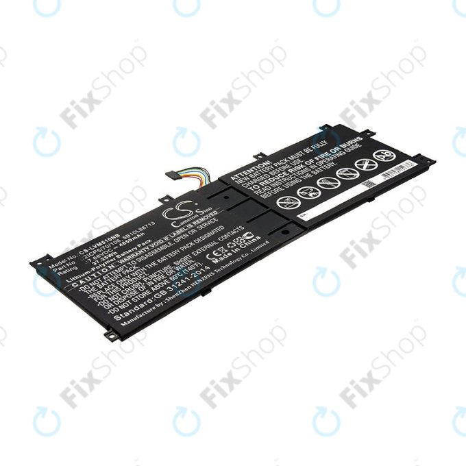 Battery for Lenovo IdeaPad Miix 510, Miix520, Miix 5 Pro, 4850mAh, Li-Pol, 7.68V, 2ICP5/70/106, HQ
