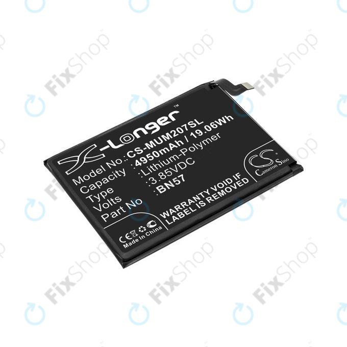 Battery for Xiaomi Poco X3 NFC M2107J20CG, 4950mAh, Li-Pol, 3.85 V, BN57, HQ