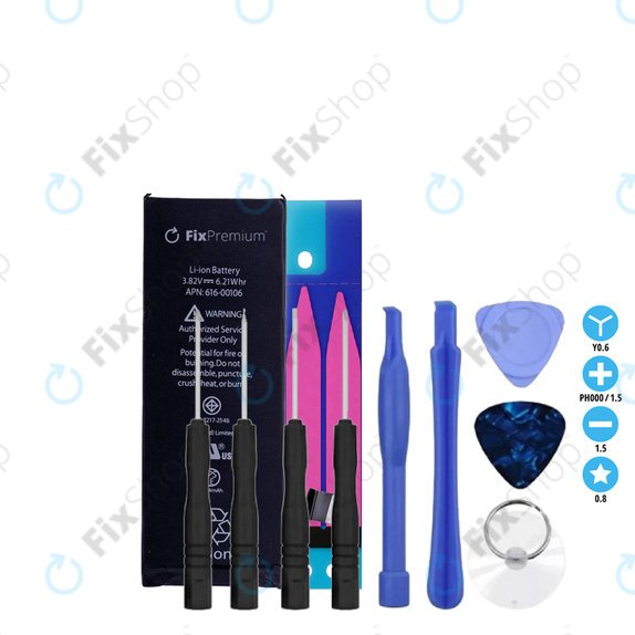 Battery for iPhone SE, 1624mAh, Adhesive, Toolkit, FixPremium