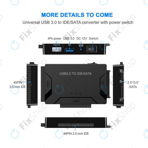 USB 3.0 to SATA / IDE adapter for 2.5" and 3.5" HDD/SSD and optical drives