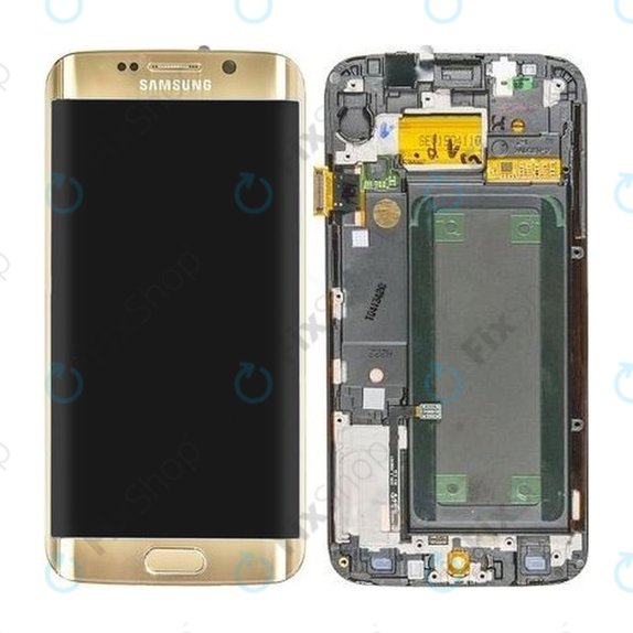 Samsung Galaxy S6 Edge G925F - LCD Display + Touch Screen + Frame (Gold Platinum) - GH97-17162C, GH97-17317C, GH97-17334C Genuine Service Pack