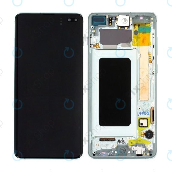 Samsung Galaxy S10 Plus G975F - LCD Display + Touch Screen + Frame (Prism Green) - GH82-18849E, GH82-18834E, GH82-18857E Genuine Service Pack