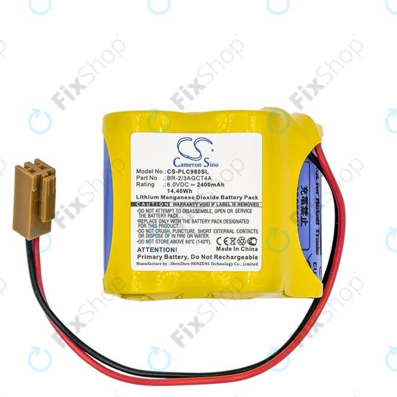Battery for Fanuc 18-T Series Programmable Logic, 2400mAh, Li-MnO2, 6V, BR-2/3AGCT4A, HQ