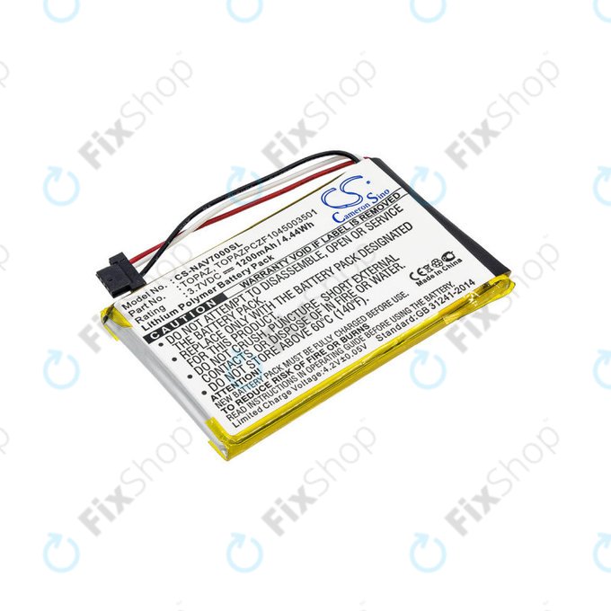 Battery for Navigon 70, 1200mAh, Li-Pol, 3.7V, Topaz, HQ