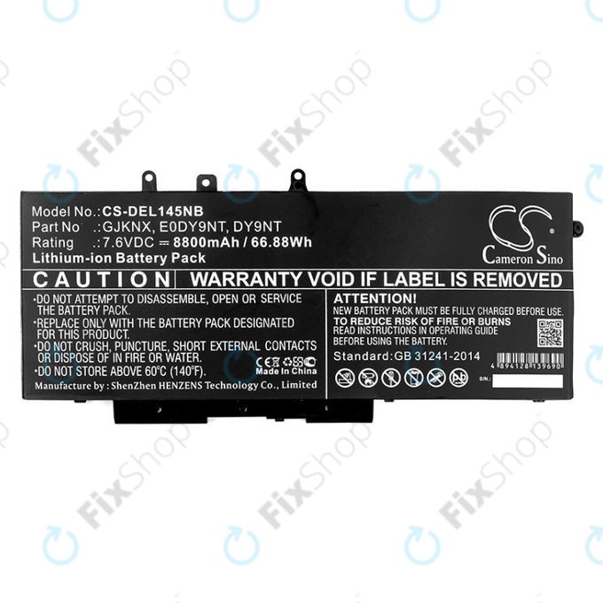 Battery for Dell Latitude 14 5490, Latitude 14 5491, 8800mAh, Li-Ion, 7.6V, 00JWGP, HQ