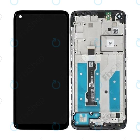 Motorola Moto G8 XT2045 - LCD Display + Touch Screen + Frame (Black) - 5D68C16383 Genuine Service Pack