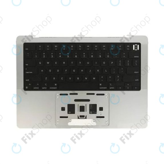 Top case keyboard frame for MacBook Pro 14", A2442 (2021), A2779 (2023), with US keyboard and battery, Silver, 661-32211, Genuine Apple