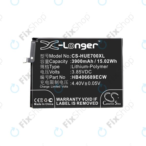 Battery for Huawei Y7, 3900mAh, Li-Pol, 3.85V, HB406689ECW, HQ