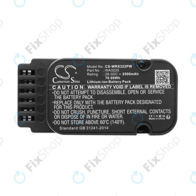 Battery for Worx Landroid WG790, WG796, L1500, L2000, 2500mAh, Li-Ion, 28V, WA3225, HQ