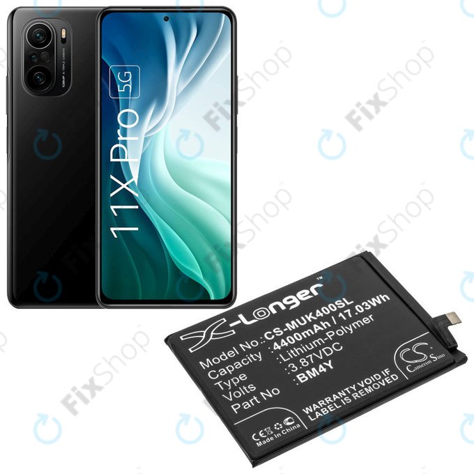 Battery for Xiaomi Mi 11i M2012K11G, 4400mAh, Li-Pol, 3.87 V, BM4Y, HQ