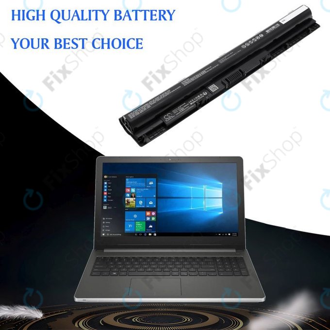 Battery for Dell Inspiron 14, 15, 17, Vostro 14, 15, 2600mAh, Li-Ion, 14.8V, GXVJ3, HQ