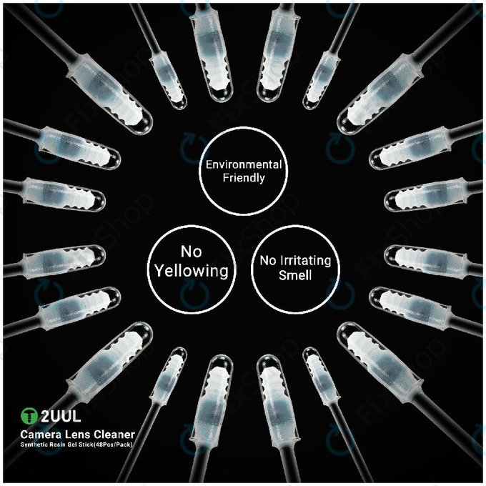 Camera Lens Cleaning Gel Sticks, Synthetic Resin, 2UUL CL21, 48pcs/Pack