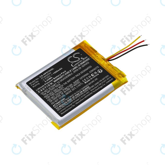 Battery for HyperX Cloud Flight, Cloud Alpha, 1500mAh, Li-Pol, 3.7V, PL644050, HQ