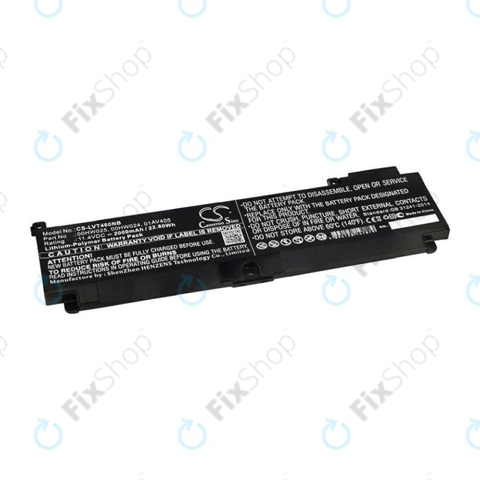 Battery for Lenovo ThinkPad T460S, T470S, 2000mAh, Li-Pol, 11.4V, 00HW025, HQ