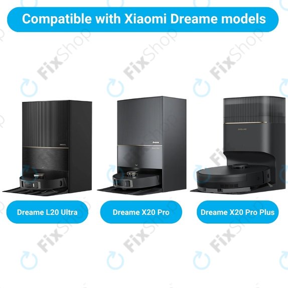 Replacement set for Xiaomi Dreame L20 Ultra, X20 Pro, X20 Pro Plus (2x Main brush, 4x Filter, 4x Side brush - Black, 8x Mop cloth, 4x Dust bag)