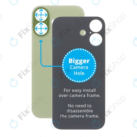 Apple iPhone 17 - Rear Housing Glass with Bigger Camera Hole (Sage)