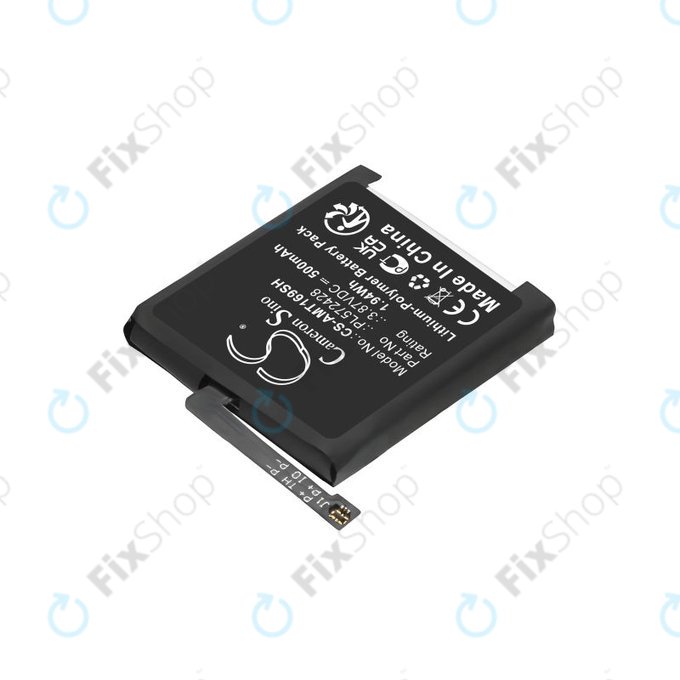 Battery for Amazfit T-Rex 2, A2169, A2170, 500mAh, Li-Pol, 3.87V, PL572428, HQ