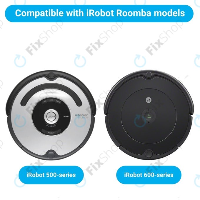 Replacement set for iRobot Roomba 500, 600-series (1 pair of Main brushes, 2x Filter, 2x Side brush)