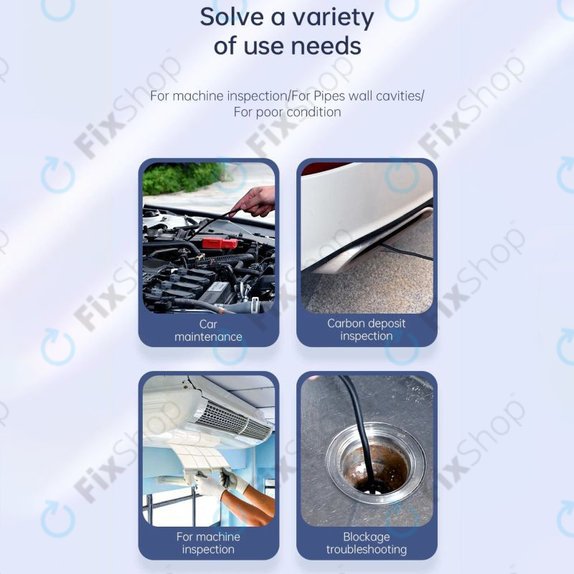 Industrial endoscope camera with 4.3" IPS display, 10m