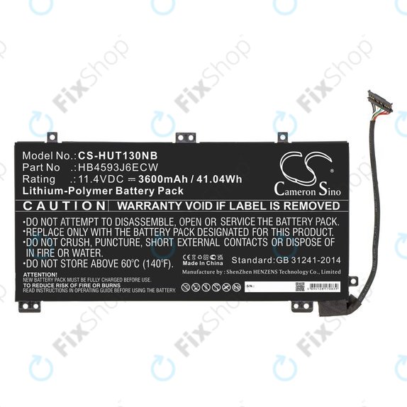 Battery for Huawei MateBook 13, 13 i7, 3600mAh, Li-Pol, 11.4V, HB4593J6ECW, HQ