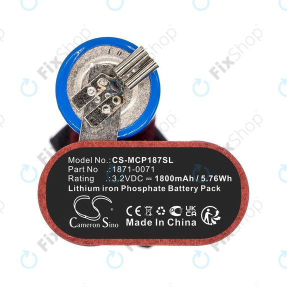 Battery for Ermila Bellina, Moser Chrom Style Pro 1871, 1800mAh, LiFePO4, 3.2V, 1871-0071, HQ