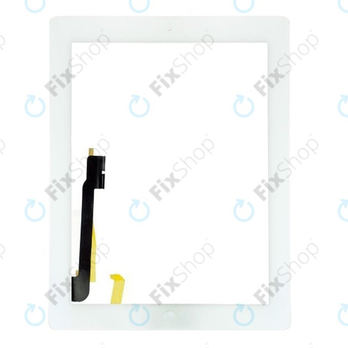 Touch Screen with Home Button for iPad 3, iPad 4, White