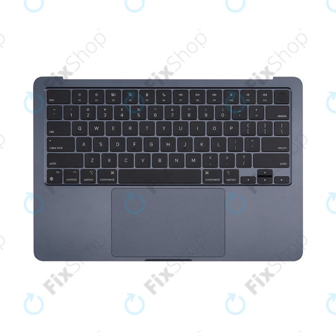 Top case keyboard frame for MacBook Air 13", A3113 (2024), with US keyboard and battery, Midnight, 661-40230, Genuine Apple