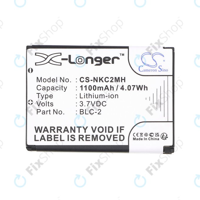 Battery for Nokia 3310, 3330, 1220, 1260, 3560, 5510, 6650, 6800, BLC-2, Li-ion, 3.7V, 1100mAh, HQ