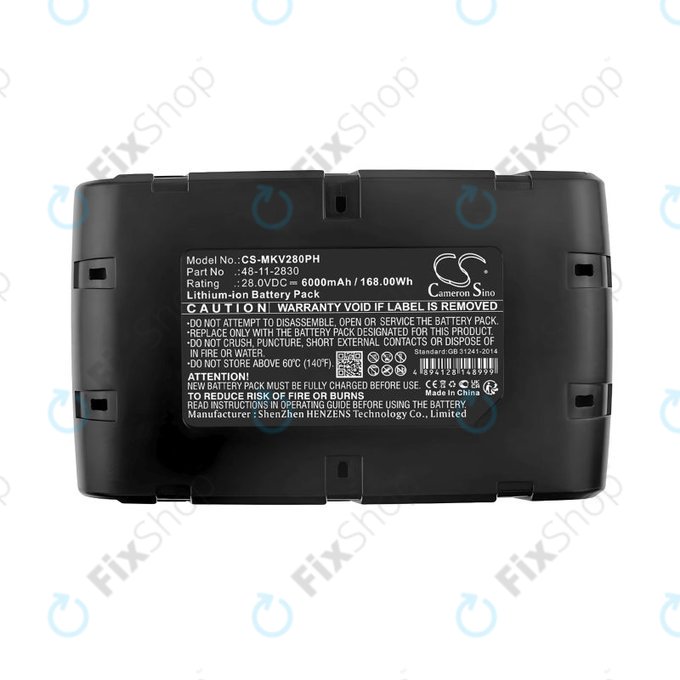 Battery for Milwaukee HD28 SG, HD28 SX, 6000mAh, Li-Ion, 28V, 0700 956 730, HQ
