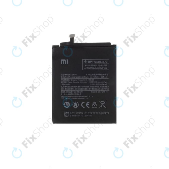 Xiaomi Redmi Note 5A, Redmi S2 (Redmi Y2) - Battery BN31 3080mAh - 46BN31G05014 Genuine Service Pack