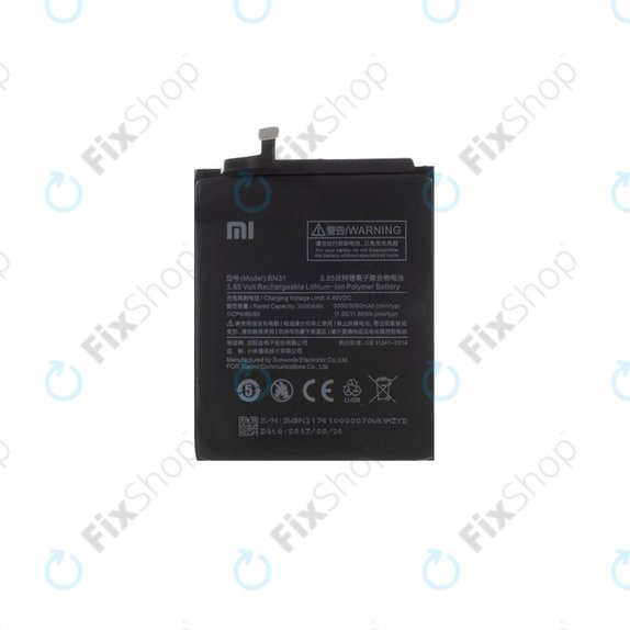 Xiaomi Redmi Note 5A, Redmi S2 (Redmi Y2) - Battery BN31 3080mAh - 46BN31G05014 Genuine Service Pack