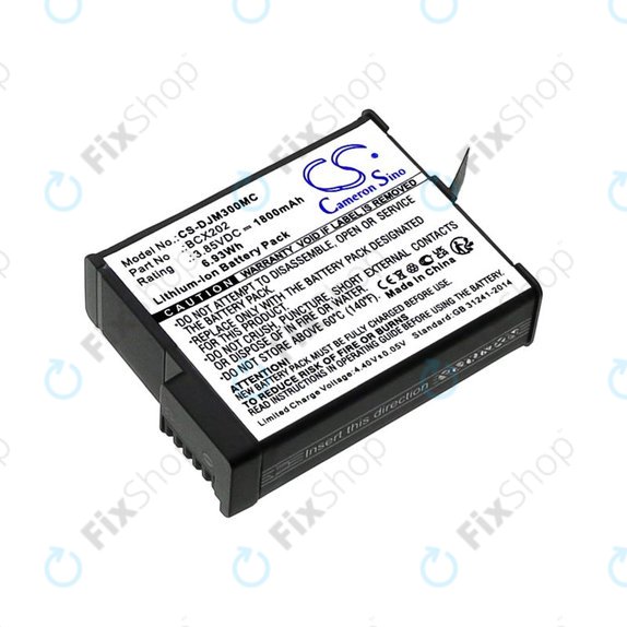 Battery for DJI Osmo Action 3, Action 4, 1800mAh, Li-Ion, 3.85V, BCX202, HQ