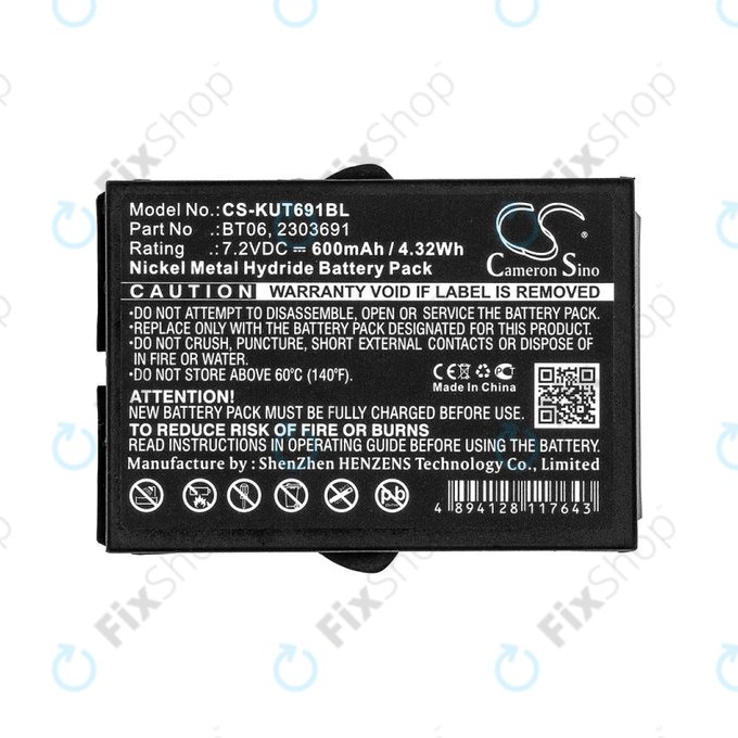Battery for Ikusi TM60, 61, 62, 600mAh, Ni-MH, 7.2V, BT06, HQ